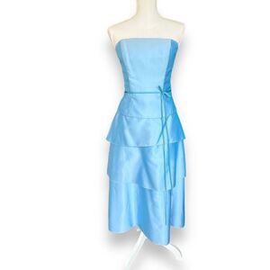 Belsoie light blue strapless 2 piece gown, sz 10 prom bridesmaid